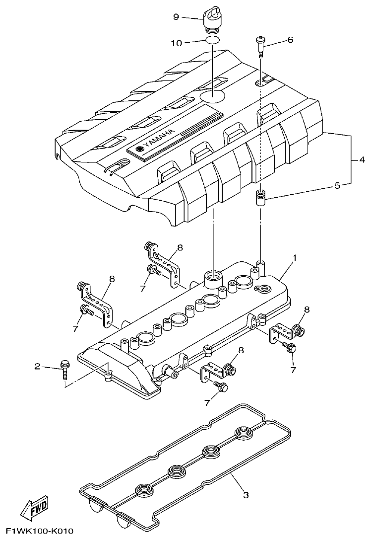 Yamaha FA1800A-M CYLINDER 1 parts diagram